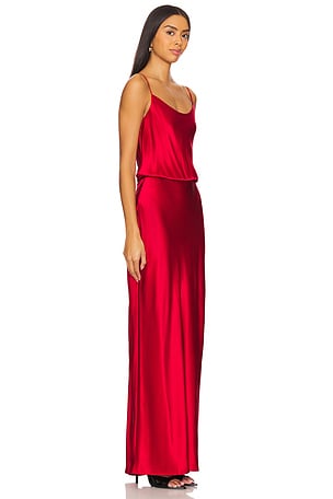 EAVES Yarden Silk Maxi Dress in Red