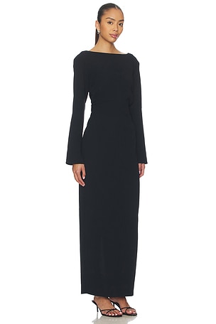 EAVES x Coco Norna Polished Crepe Maxi Dress in Black. Size XXS. Also