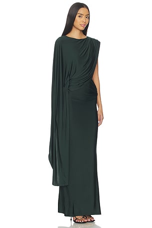 EAVES Ingrida Maxi Dress in Dark Green