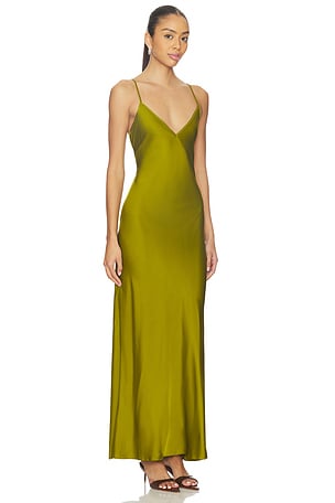 EAVES Svann Midi Slip Dress in Green