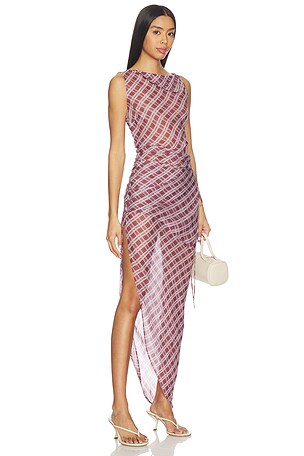 EAVES Phoebe Asymmetric Dress in Purple