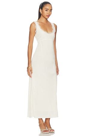 EAVES Naya Midi Dress in Ivory. Size XXS. Also