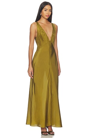 EAVES Freda Maxi Dress in Olive