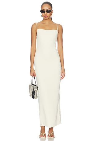 X Blake Evin Dani Polished Crepe Maxi Dress EAVES