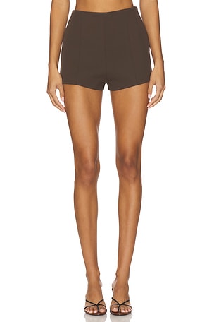Naftali Polished Crepe Mini Shorts EAVES