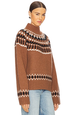 EAVES Cait Fair Isle Sweater in Brown