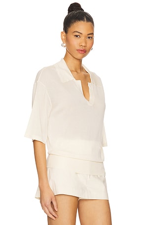 EAVES Kaysa Blouson Polo in Ivory