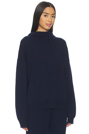 EAVES Danna Core Knit Hoodie in Navy