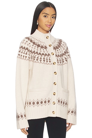 EAVES Jen Fair Isle Cardigan in Cream