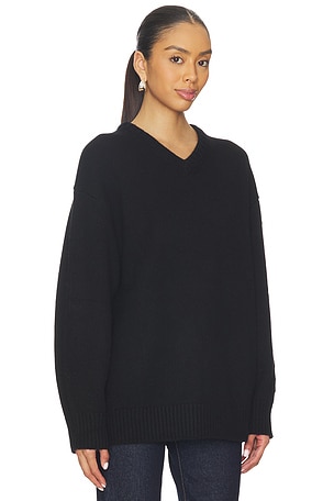 EAVES Zelia V-neck Sweater in Black