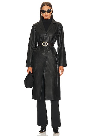 x Marianna Hewitt Tim Leather Trench Coat EAVES