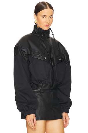 EAVES Aura Crop Bomber Jacket in Black