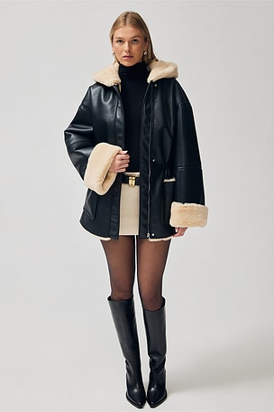 Santiago Faux Leather Coat EAVES