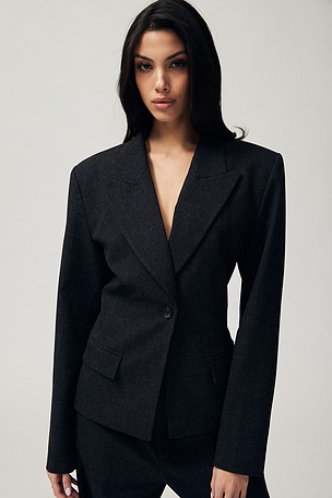 Melange Suiting Cinched Blazer EAVES