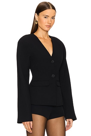 EAVES Gal Polished Crepe Blazer in Black