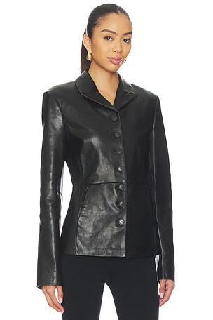 EAVES Sigrun Leather Jacket in Black