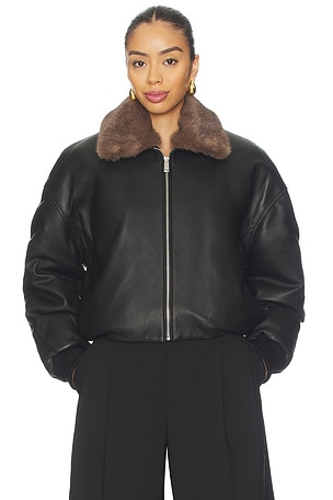 Norna Leather Bomber Jacket EAVES