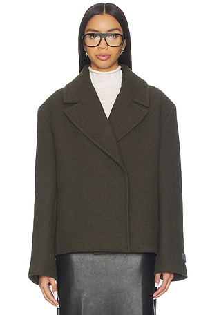 x Coco Osk Manteco Wool Cropped Peacoat EAVES