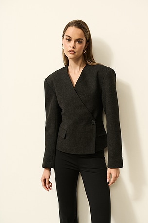 x Blake Evin Cropped Naama Classic Suiting Blazer EAVES