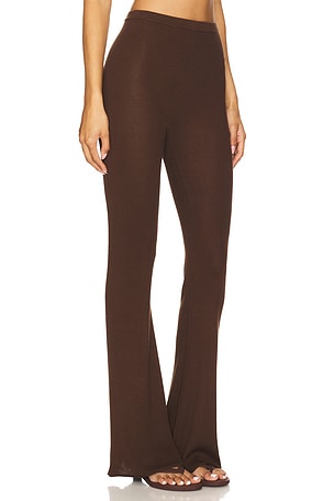 EAVES Bailee Rib Pant in Chocolate