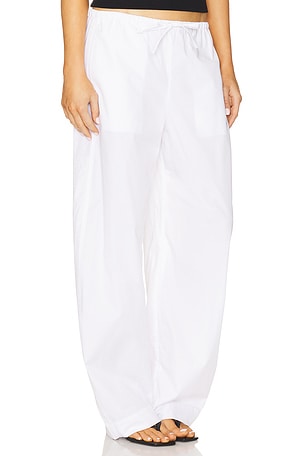 EAVES Lana Barrel Leg Pant in White