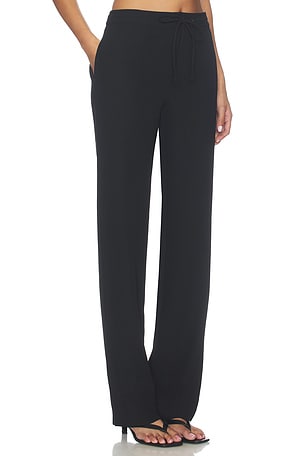 EAVES Brynn Polished Crepe Pant in Black