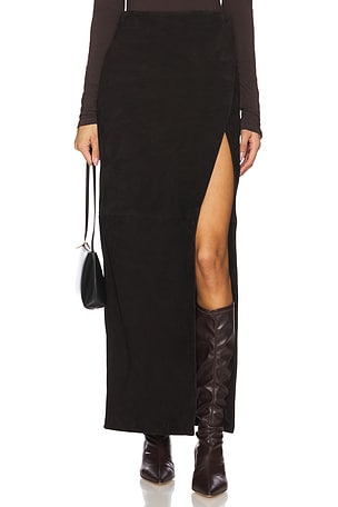 Cruz Suede Maxi Skirt EAVES