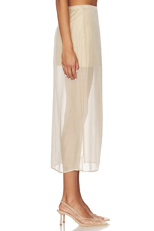 EAVES Osk Midi Skirt in Beige