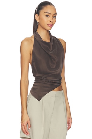 EAVES Frida Silk Top in Chocolate
