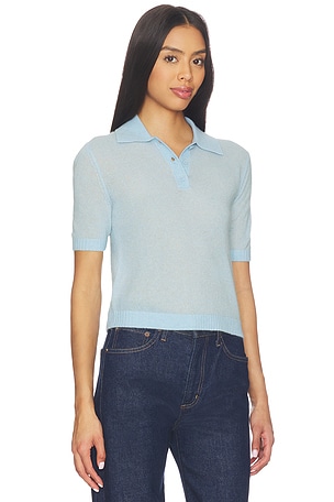EAVES x Jasmine Tookes Emmery Light Knit Polo in Baby Blue. Size M. Also