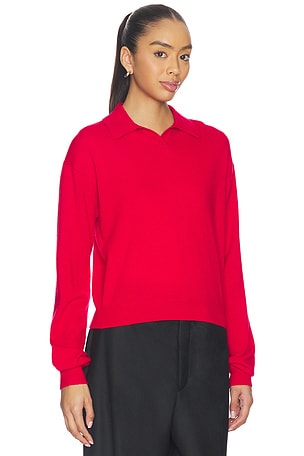 EAVES Whinifred Knit Polo in Red
