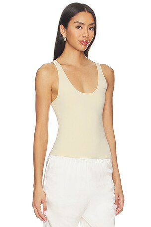 EAVES Marlisse Structured Knit Tank in Cream