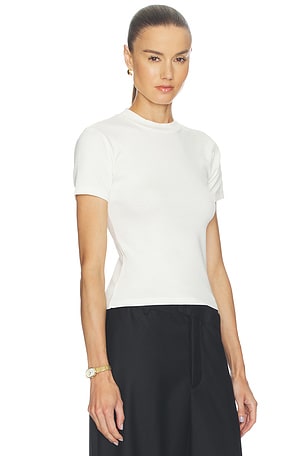 EAVES Bonnie High Neck Baby Tee in White