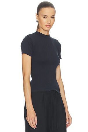 EAVES Bonnie High Neck Baby Tee in Black