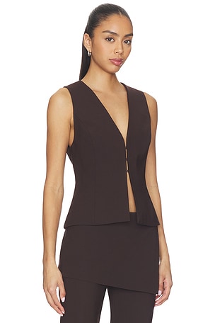 EAVES x Jasmine Tookes Jade Vest Top in Brown