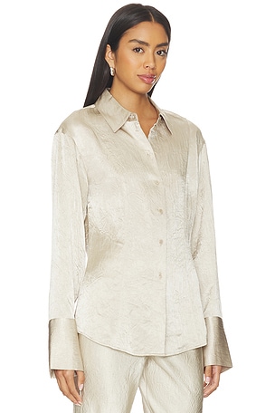 EAVES Freda Slim Shirt in Metallic Neutral