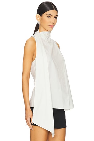 EAVES Noam Poplin Top in Ivory