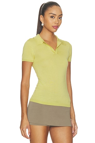 EAVES Emaw Knit Polo in Yellow