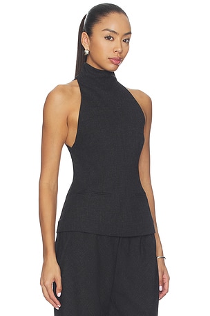 EAVES Keldan Classic Suiting Vest Top in Charcoal