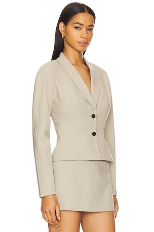 EAVES Liah Blazer Top in Khaki in Taupe