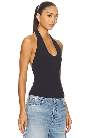 EAVES Simeon Halter Top in Black
