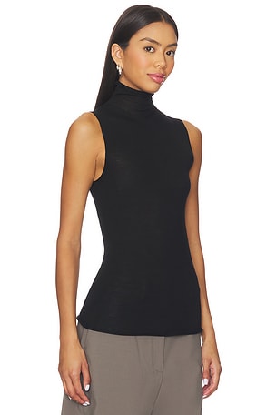 EAVES Alaska Sleeveless Knit Mockneck in Black