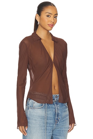 EAVES Serena Top in Brown