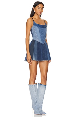 EB Denim Polka Dress in Denim-Medium