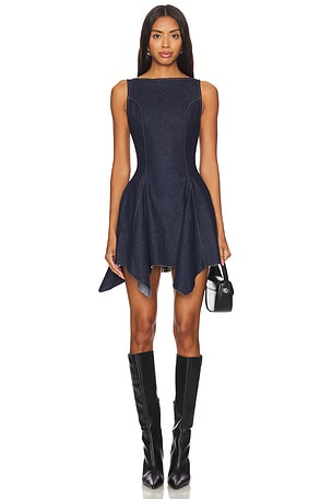 Caroline Boat Neck Mini Dress EB Denim