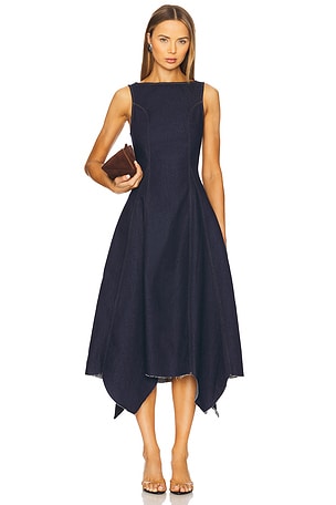 Cara Boat Neck Long Dress EB Denim