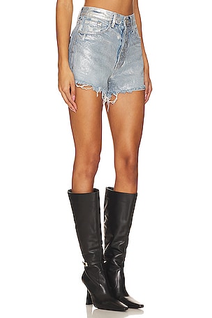 EB Denim Perfect Short in Metallic Silver