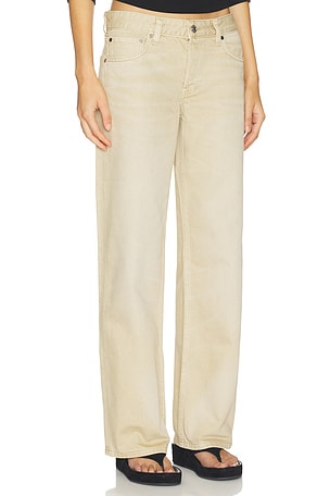 EB Denim Low Rise Baggy Jeans in Brown