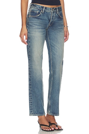 EB Denim Ariel Mid Rise Wedgie in Blue