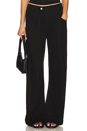 Eddie Bowed Linen Pant EB Denim $295 NOUVEAU